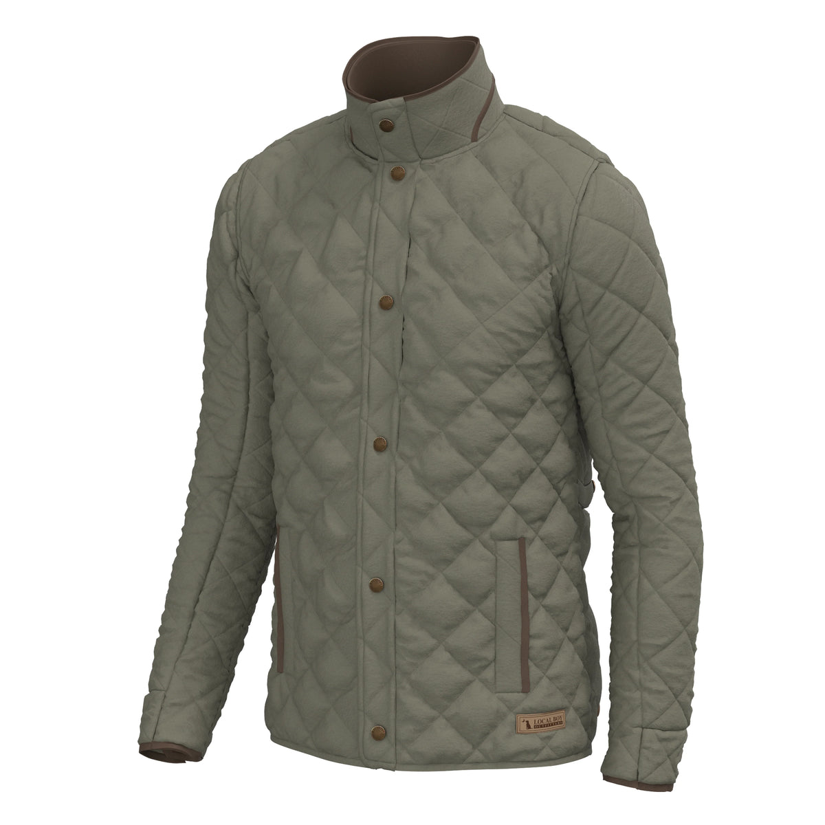 Local boy Diamond Quilted Jacket - moss green