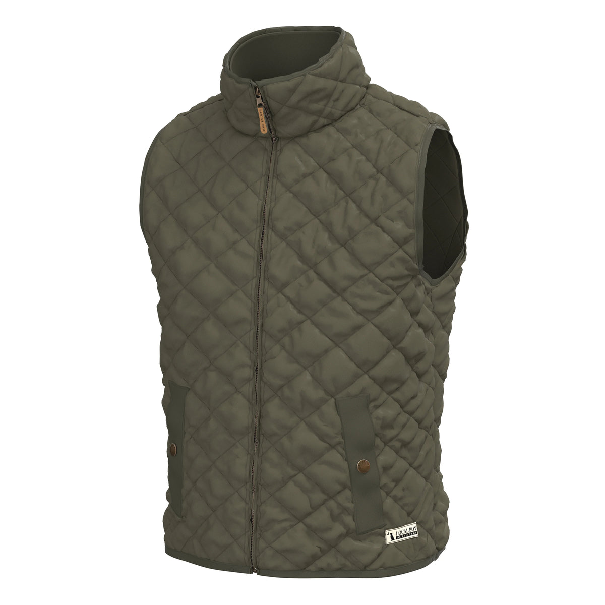 Local boy Diamond Quilted Vest - cedar