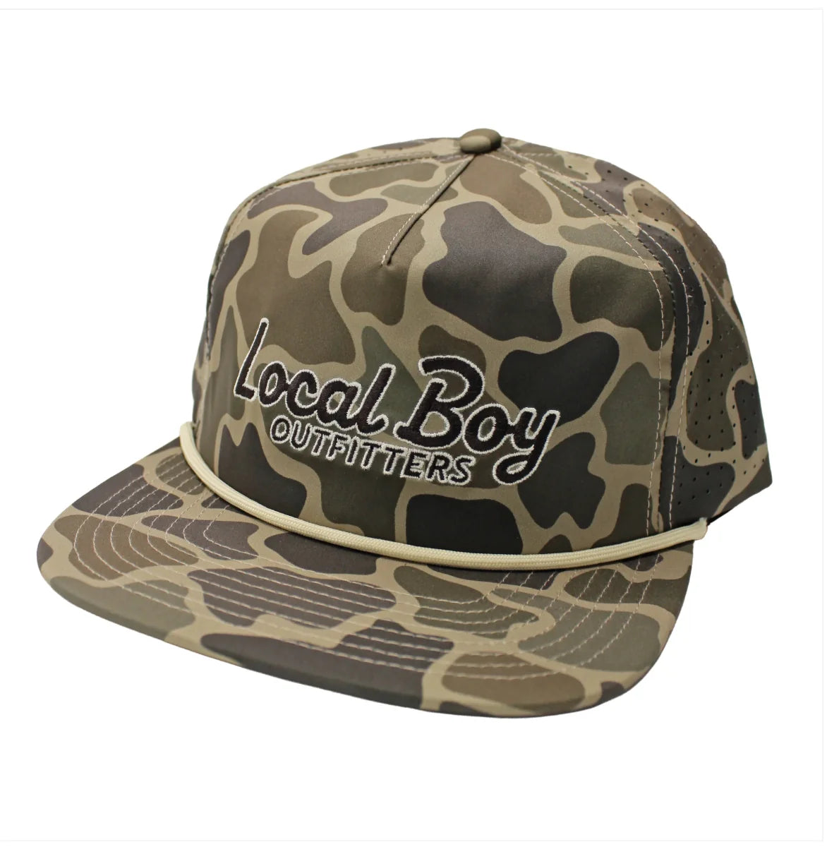 Local boy Mark Script Perforated Low Profile Rope hat