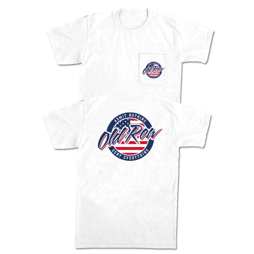 OLD ROW USA CIRCLE LOGO POCKET TEE