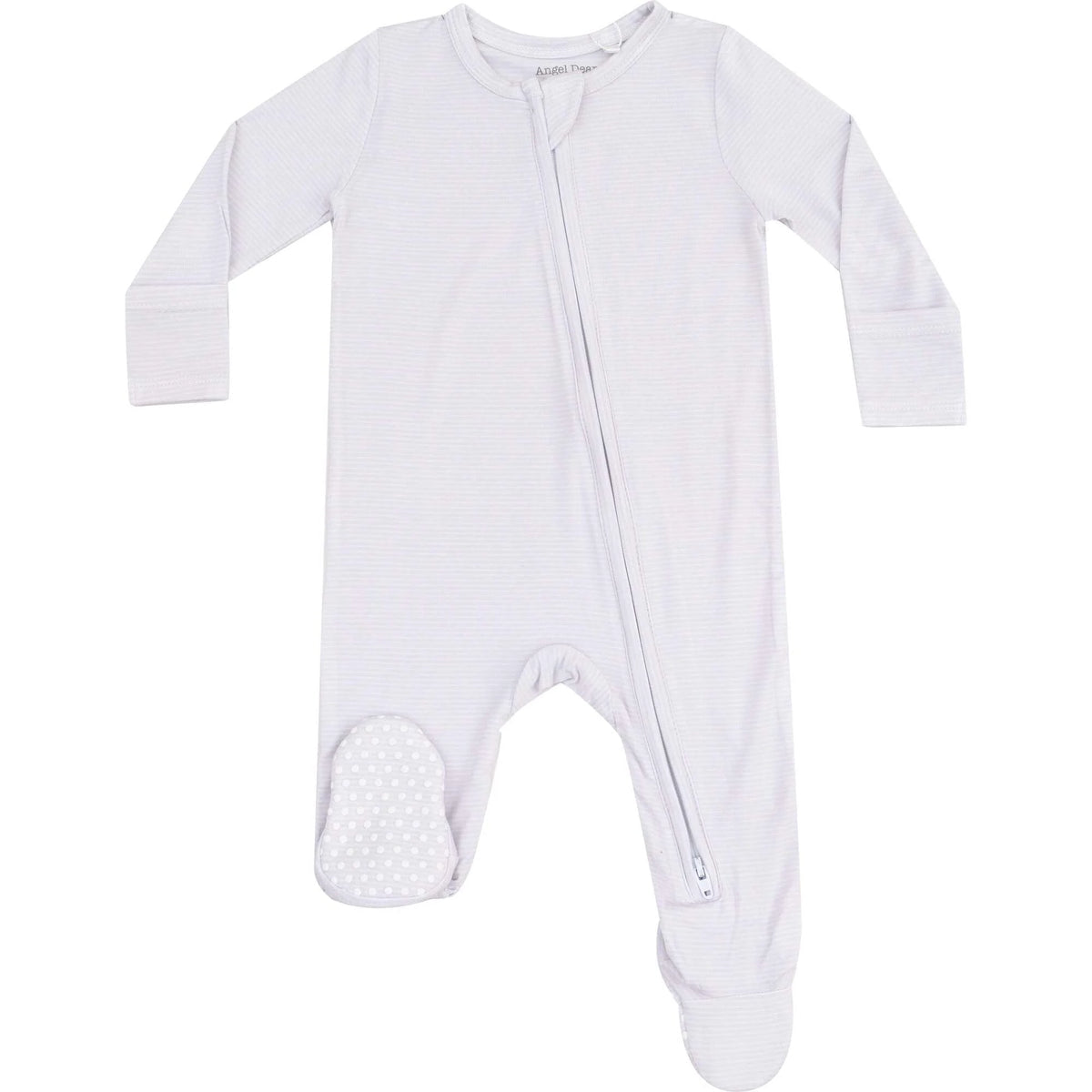 Angel Dear Stripe Classic Grey stripe 2 Way Zipper Footie