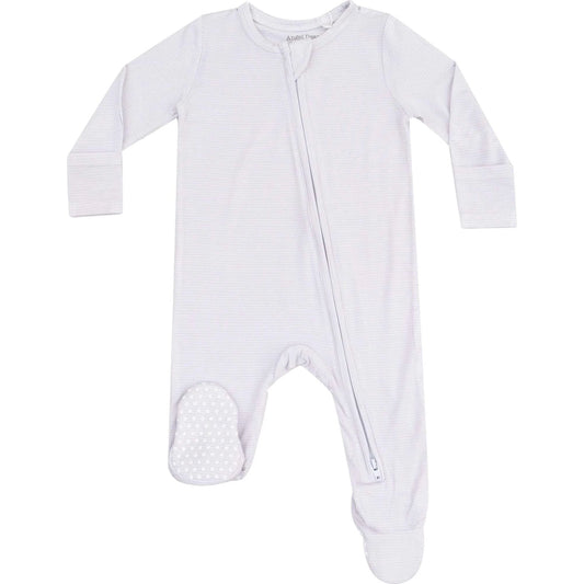 Angel Dear Stripe Classic Grey stripe 2 Way Zipper Footie
