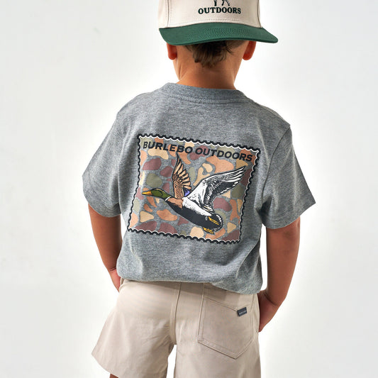 Burlebo Youth Tee - Mallard Duck Stamp - SS - Dark Heather Grey