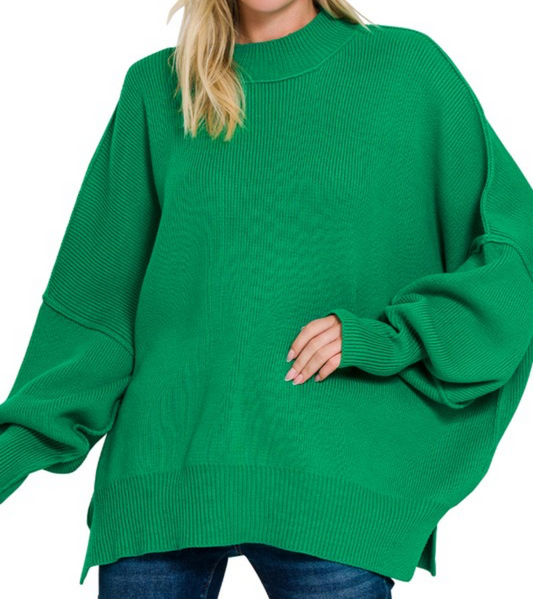 Oversized Kelly green sweater