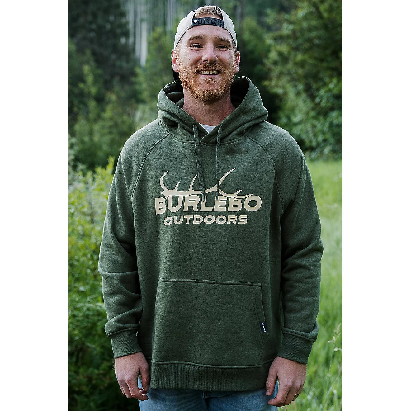 BURLEBO Men’s green Fleece Pullover Hoodie