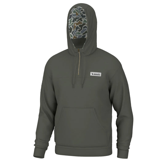 Local boy Quarter Zip Hoodie green camo hood