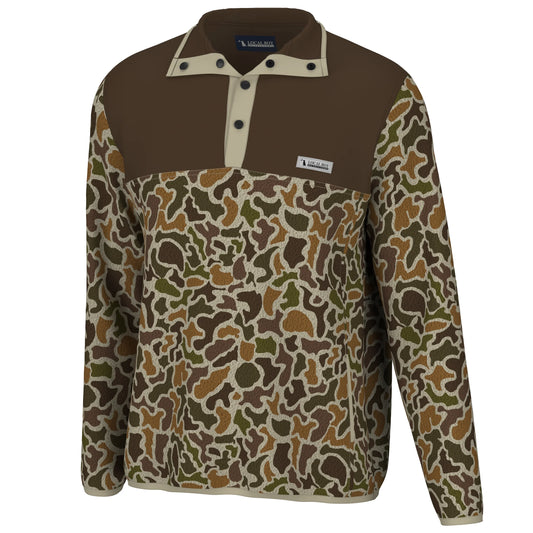 Youth camo local boy Quarter Snap Pullover