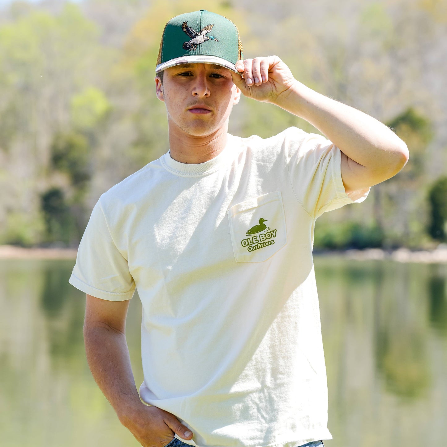 OLE BOY: Circle Duck Pocket Tee