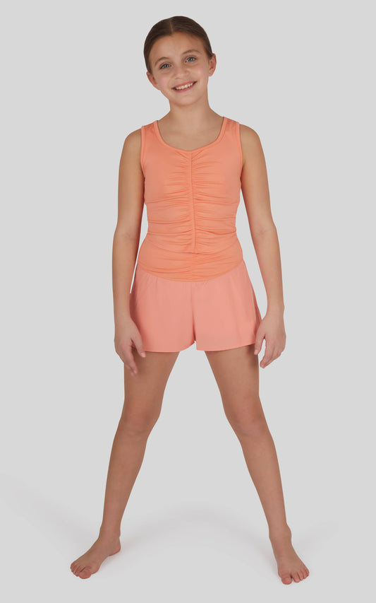 Girls Lux Princess Ruched Tank and Short Set: DESERT FLOWER - DSTFL