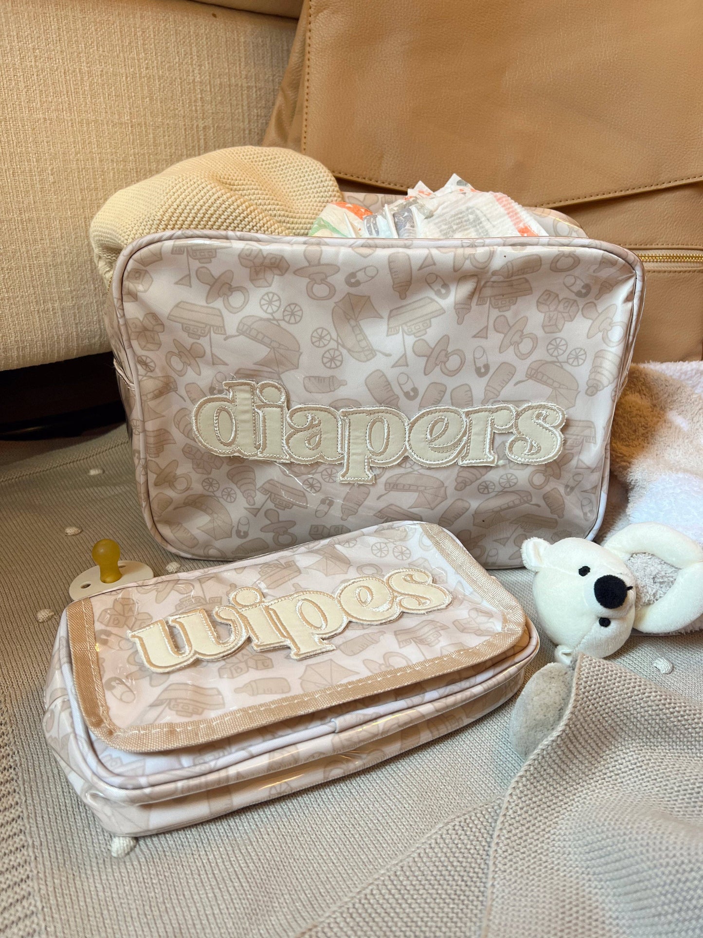 Diapers XL - Clear Coat Bag: Tan