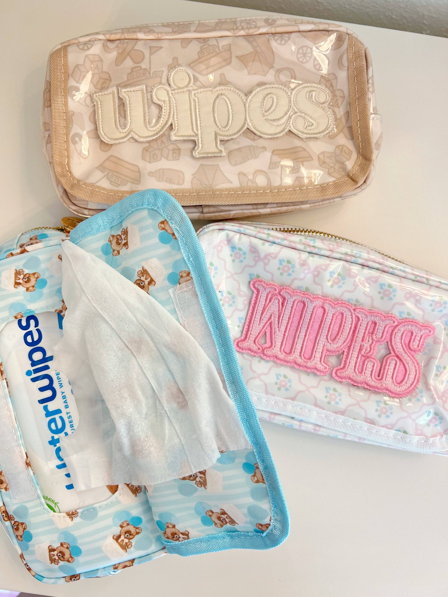 Wipes Pouch - Clear Coat Bag: Tan