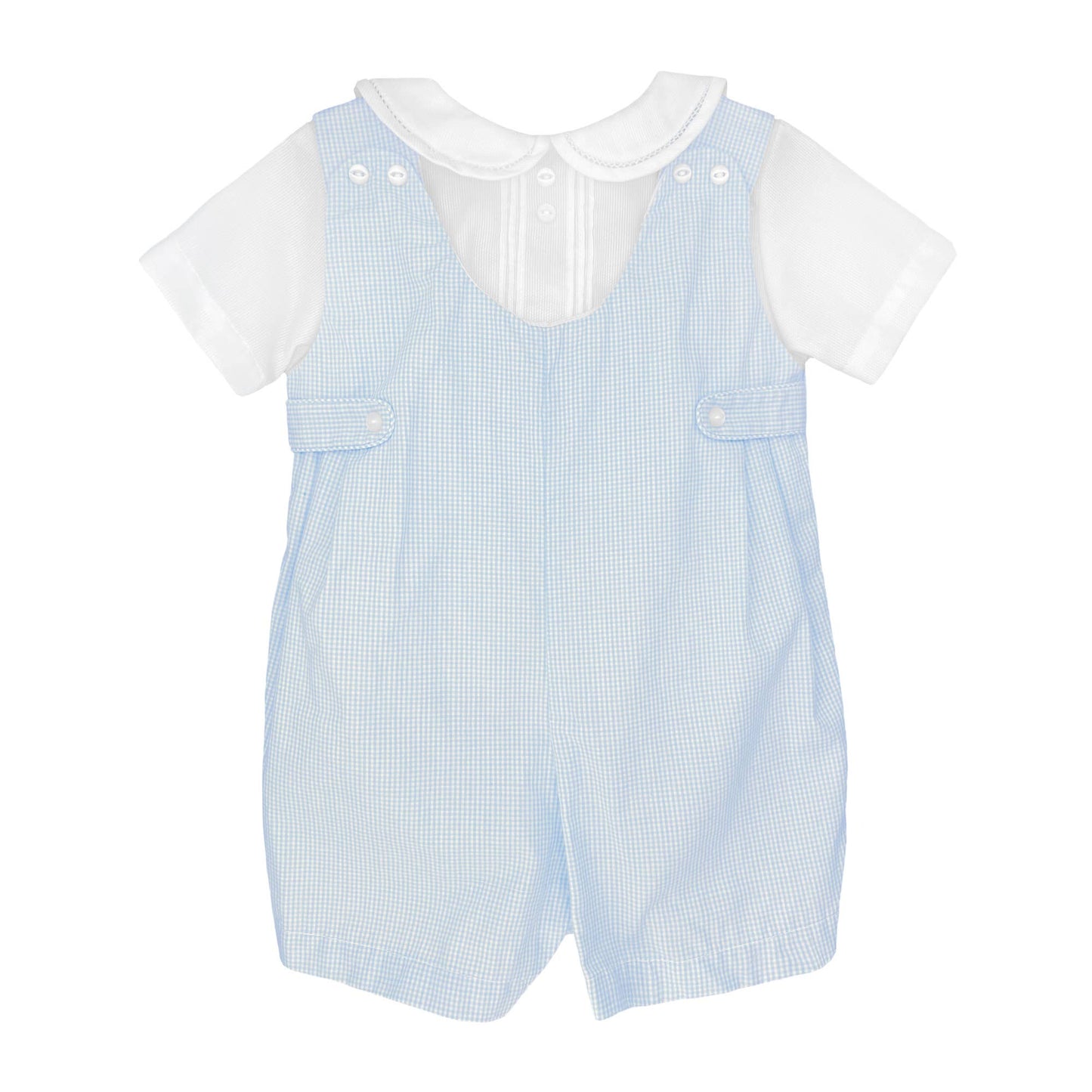 Baby boy Romper with Side Tabs and bonnet