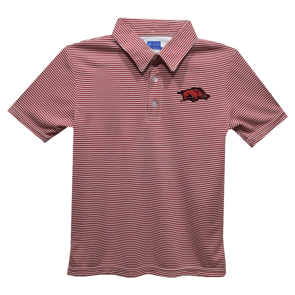 Arkansas Razorbacks Embroideredred Red Stripes Polo Shirt