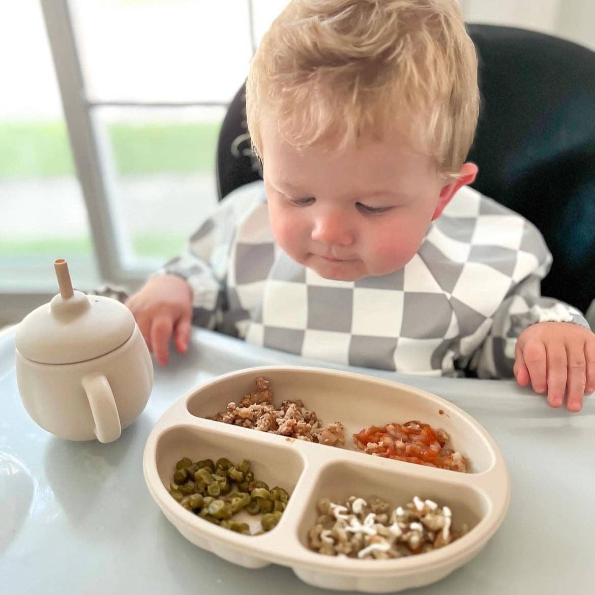 The Grayson Long Sleeve Bib - Checkered: Khaki