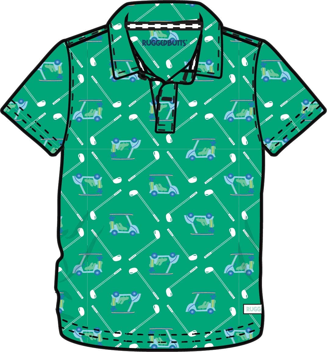 Boys Golf Course Cruiser Knit Short Sleeve Performance Polo: Green