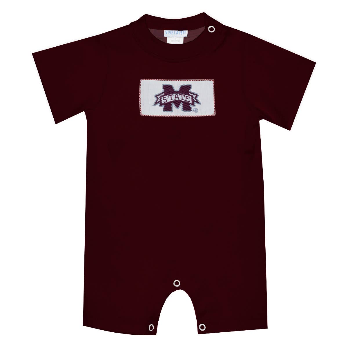 Mississippi State Bulldogs Smocked Short Sleeve Romper