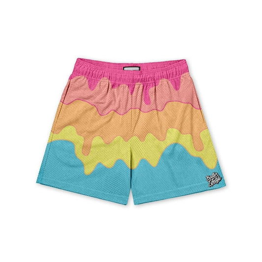 Baseball Ice Cream Drip Shorts rainbow