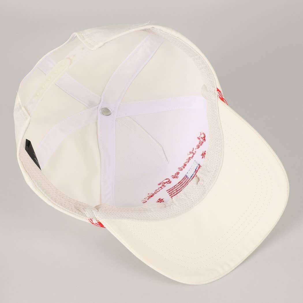 The Land of Freedom Flag Embroidered Trucker Hat: ROYAL BLUE / ONE SIZE