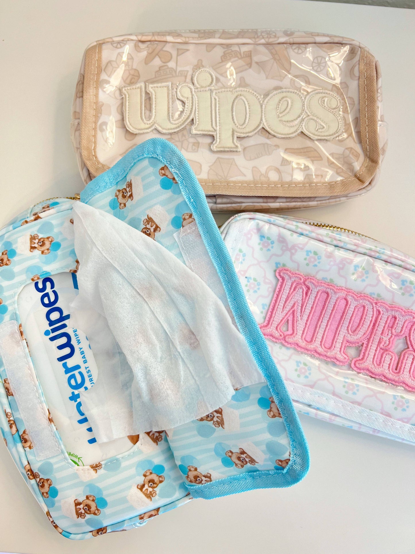 Wipes Pouch - Clear Coat Bag: Tan