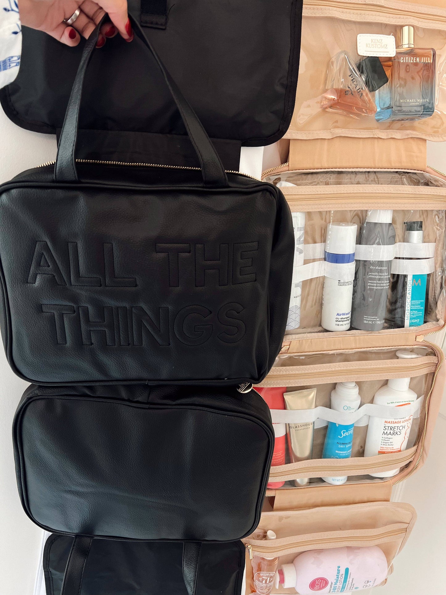 All The Things - Leather Hanging Bag: Black Leather