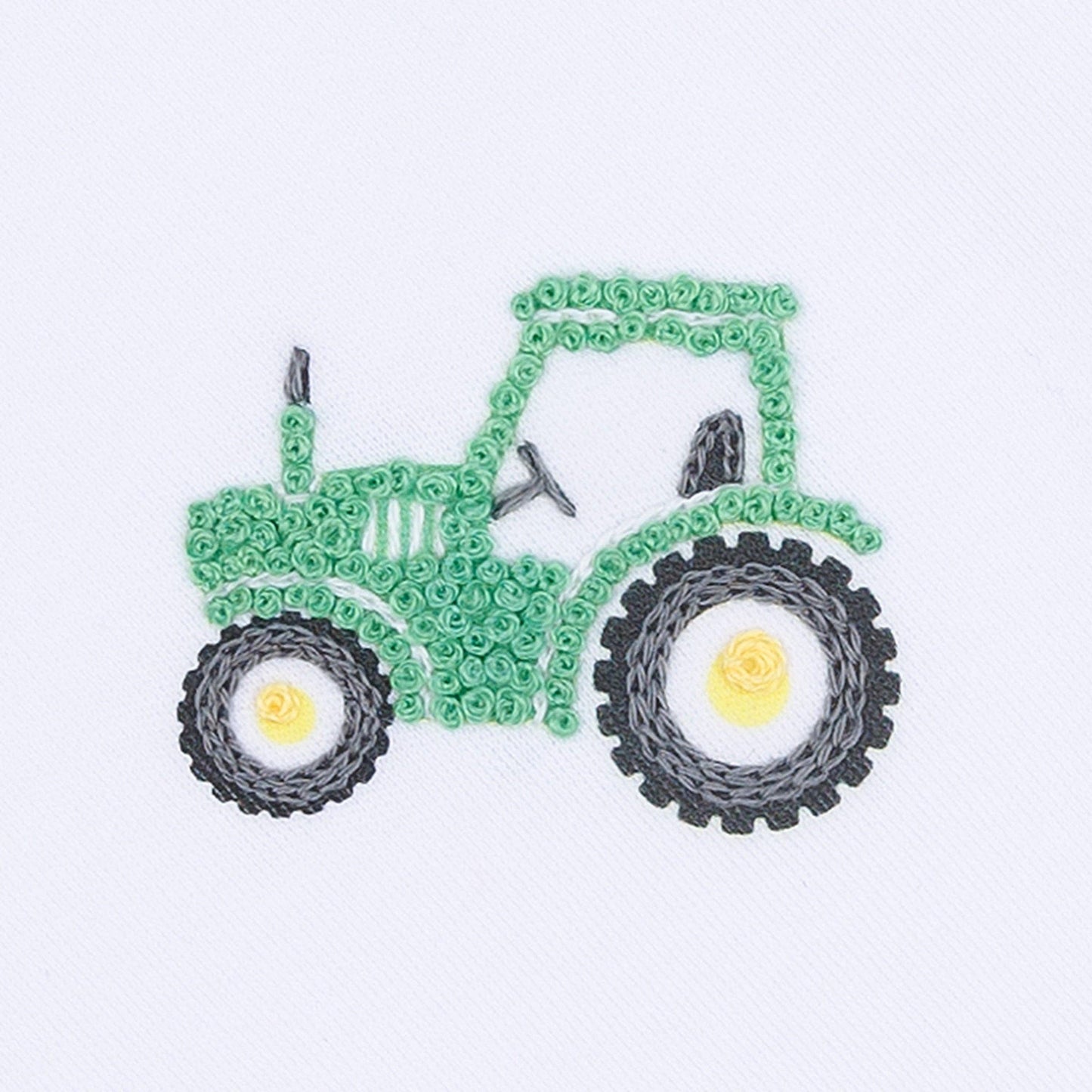Lil' Green Tractor Embroidered Bubble