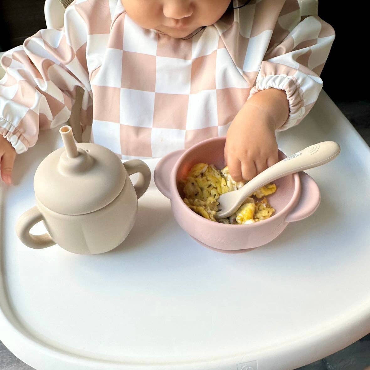 The Grayson Long Sleeve Bib - Checkered: Khaki