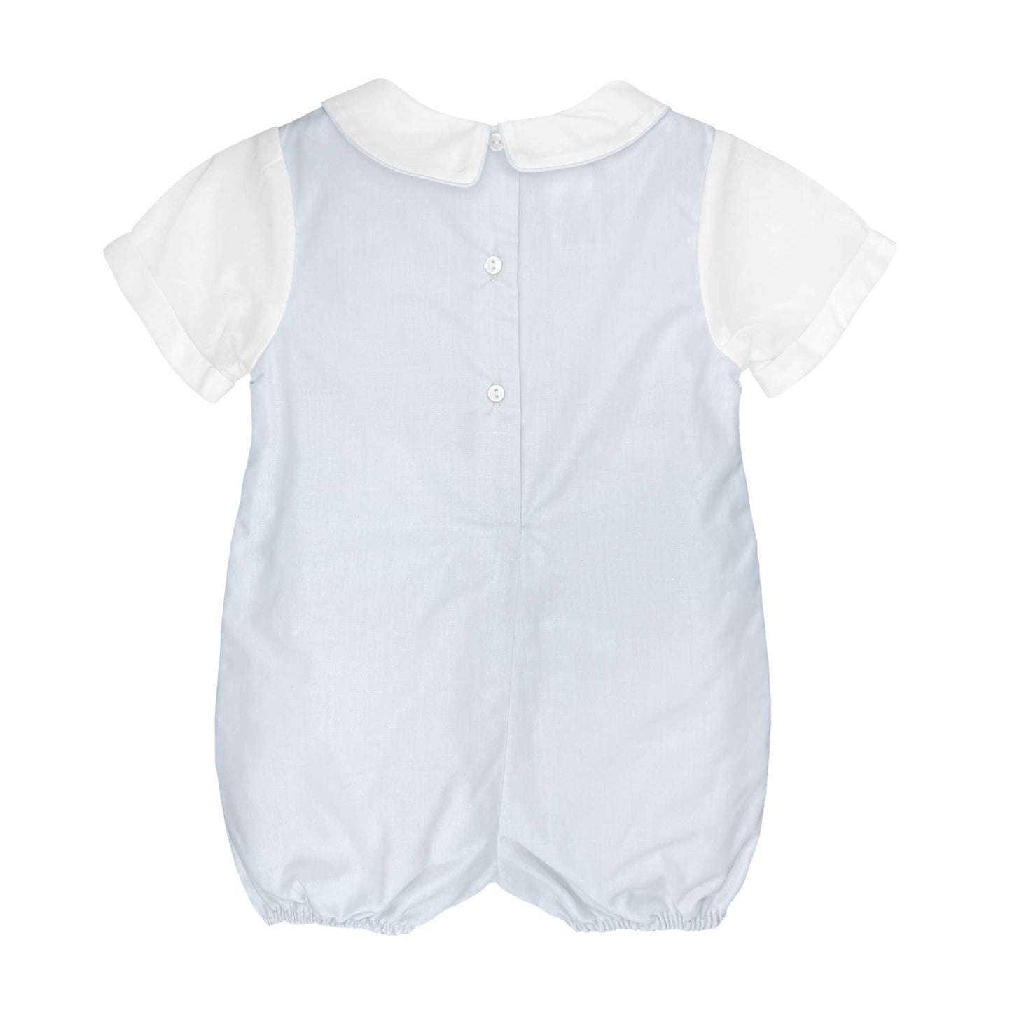 Baby boy Shortall with Pintucks and Side Tabs: Navy