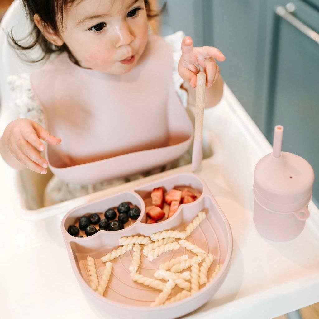 Silicone Transitional Straw Cup: Powder Blue