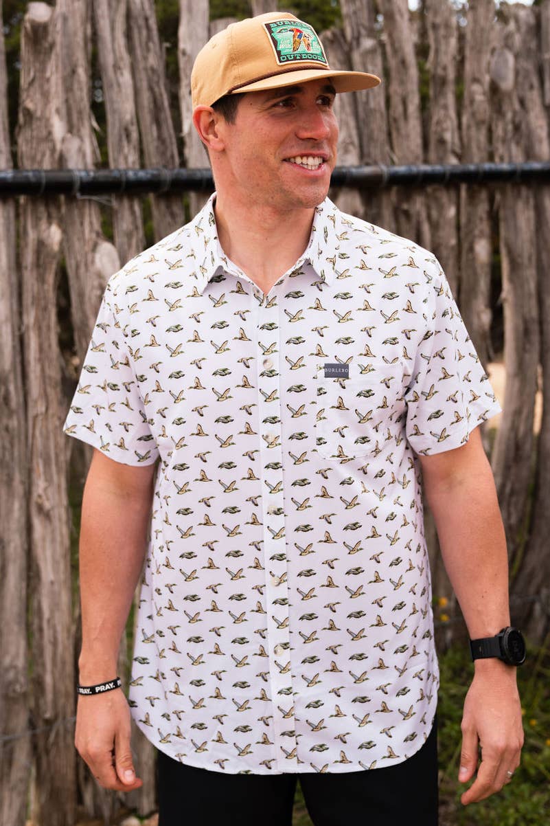 Burlebo Performance Button Up - Mallard Ducks