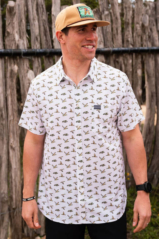 Burlebo Performance Button Up - Mallard Ducks